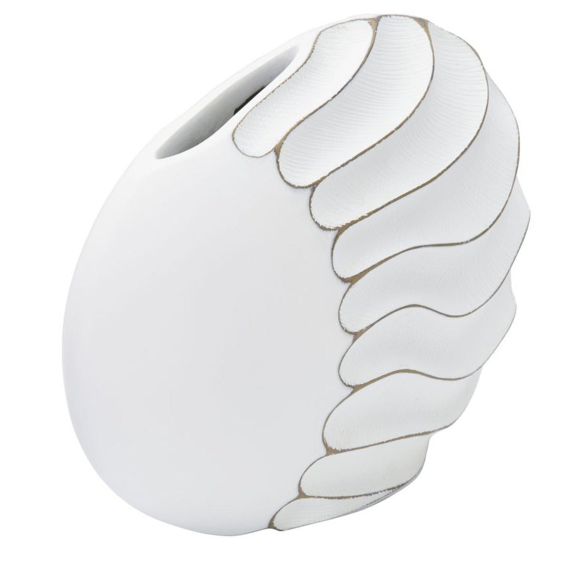 Vaso Decorativo MF684, Bianco, Poliresina, 34x11,5x24,5 cm, Seven Design