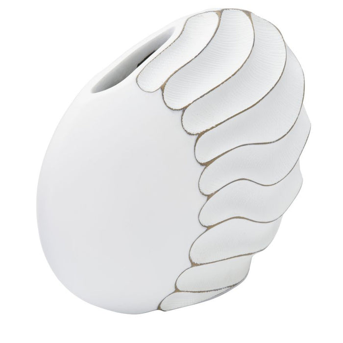 Vaso Decorativo MF684, Bianco, Poliresina, 34x11,5x24,5 cm, Seven Design