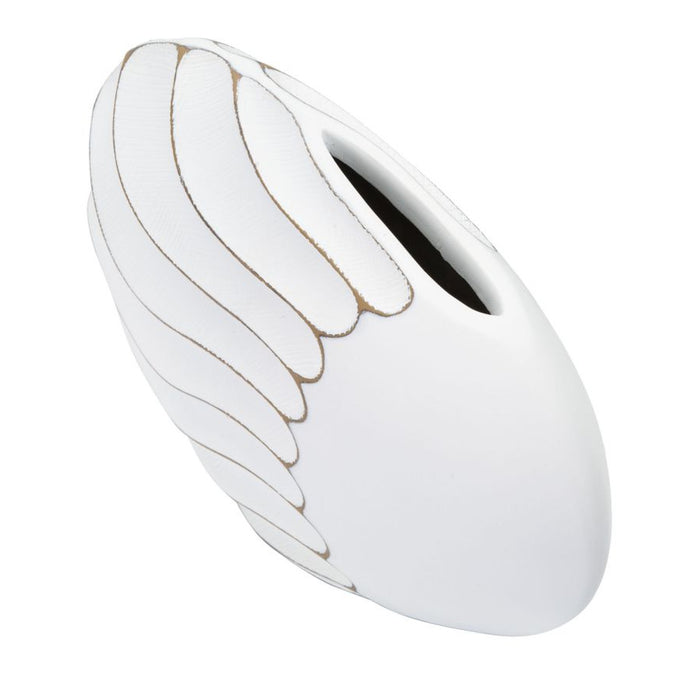 Vaso Decorativo MF684, Bianco, Poliresina, 34x11,5x24,5 cm, Seven Design