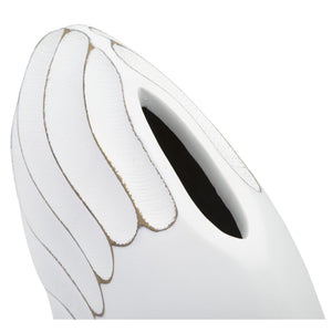 Vaso Decorativo MF684, Bianco, Poliresina, 34x11,5x24,5 cm, Seven Design