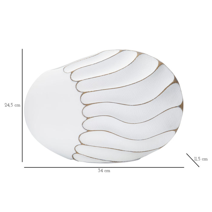 Vaso Decorativo MF684, Bianco, Poliresina, 34x11,5x24,5 cm, Seven Design
