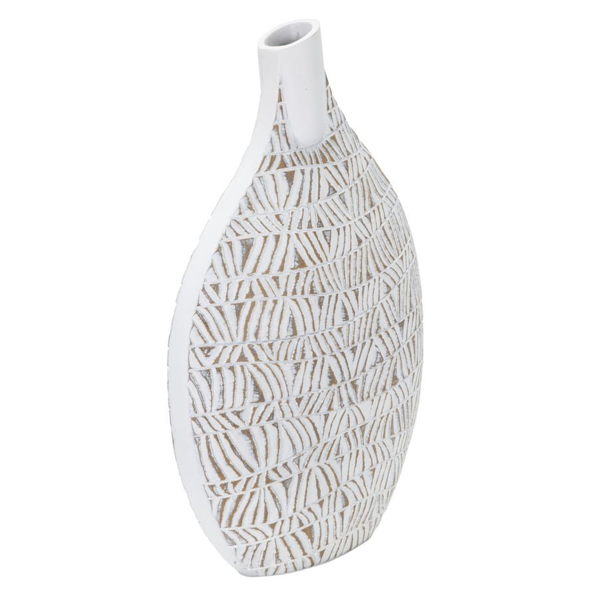 Vaso Decorativo MF671, Bianco, Poliresina, 30,5x11,5x46,5 cm, Seven Design