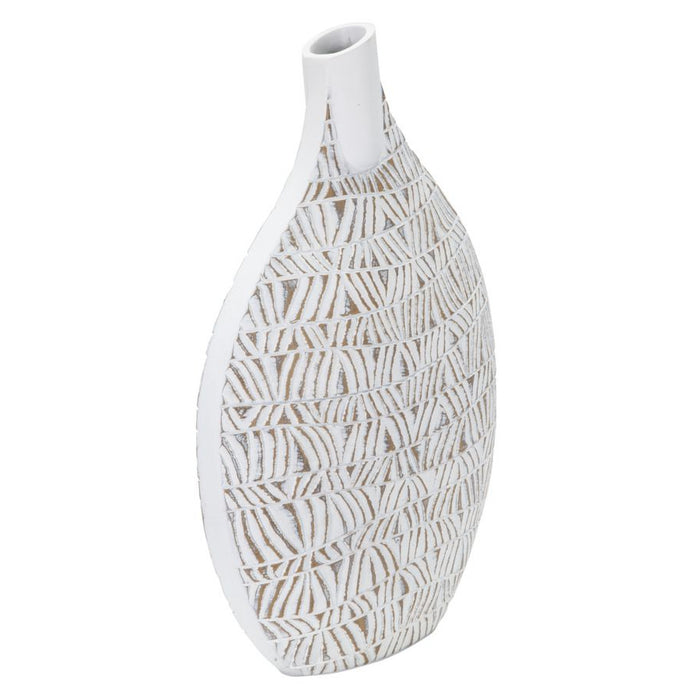 Vaso Decorativo MF671, Bianco, Poliresina, 30,5x11,5x46,5 cm, Seven Design