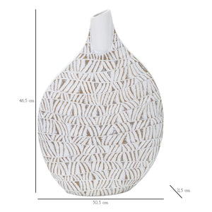 Vaso Decorativo MF671, Bianco, Poliresina, 30,5x11,5x46,5 cm, Seven Design