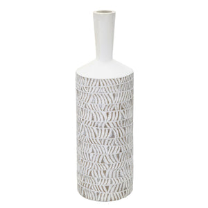 Vaso Decorativo MF679, Bianco, Poliresina, 15x15x49,5 cm, Seven Design