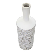 Vaso Decorativo MF679, Bianco, Poliresina, 15x15x49,5 cm, Seven Design