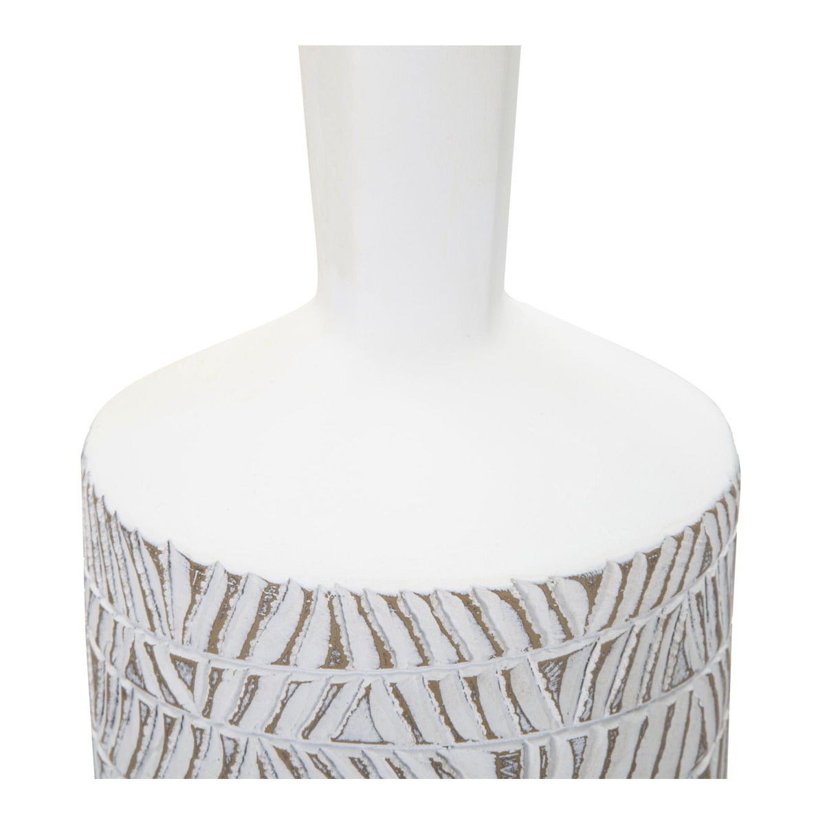 Vaso Decorativo MF679, Bianco, Poliresina, 15x15x49,5 cm, Seven Design
