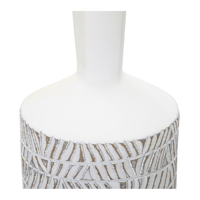 Vaso Decorativo MF679, Bianco, Poliresina, 15x15x49,5 cm, Seven Design