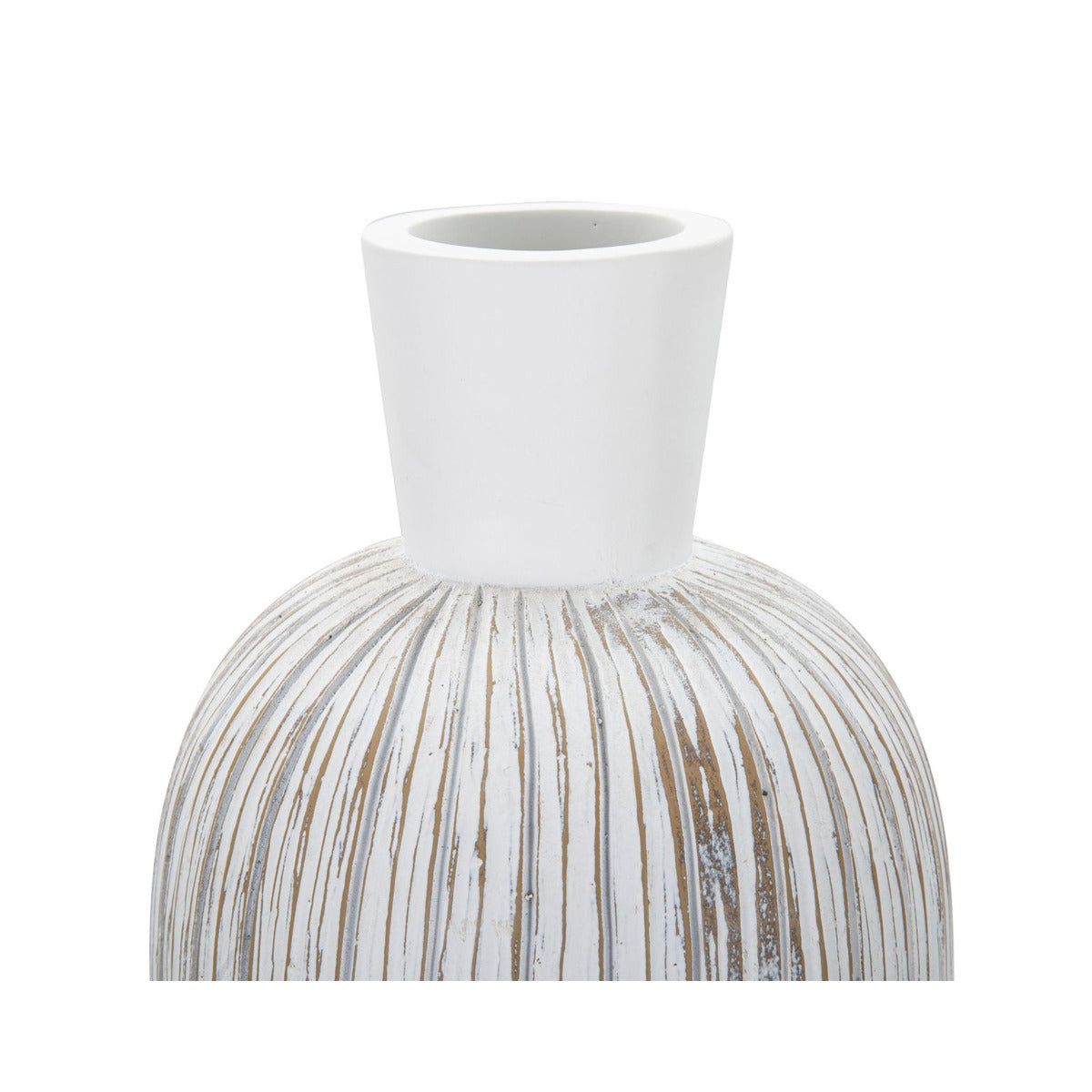 Vaso Decorativo MF663, Bianco, Poliresina, 15,5x15,5x74 cm, Seven Design