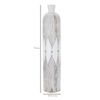Vaso Decorativo MF663, Bianco, Poliresina, 15,5x15,5x74 cm, Seven Design