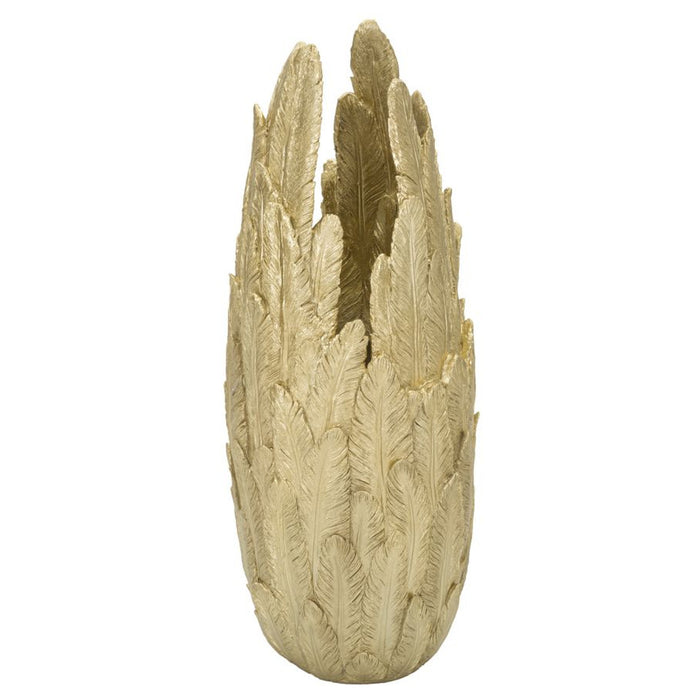 Vaso Decorativo MF653, Oro, Poliresina, 32x34x80 cm, Seven Design