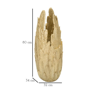 Vaso Decorativo MF653, Oro, Poliresina, 32x34x80 cm, Seven Design