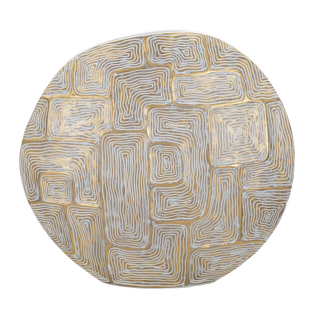 Vaso Decorativo MF662, Oro, Poliresina, 48x13x44,5 cm, Seven Design