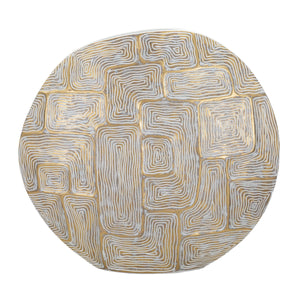 Vaso Decorativo MF662, Oro, Poliresina, 48x13x44,5 cm, Seven Design