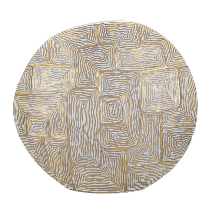 Vaso Decorativo MF662, Oro, Poliresina, 48x13x44,5 cm, Seven Design