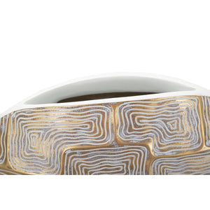 Vaso Decorativo MF662, Oro, Poliresina, 48x13x44,5 cm, Seven Design