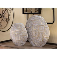 Vaso Decorativo MF662, Oro, Poliresina, 48x13x44,5 cm, Seven Design