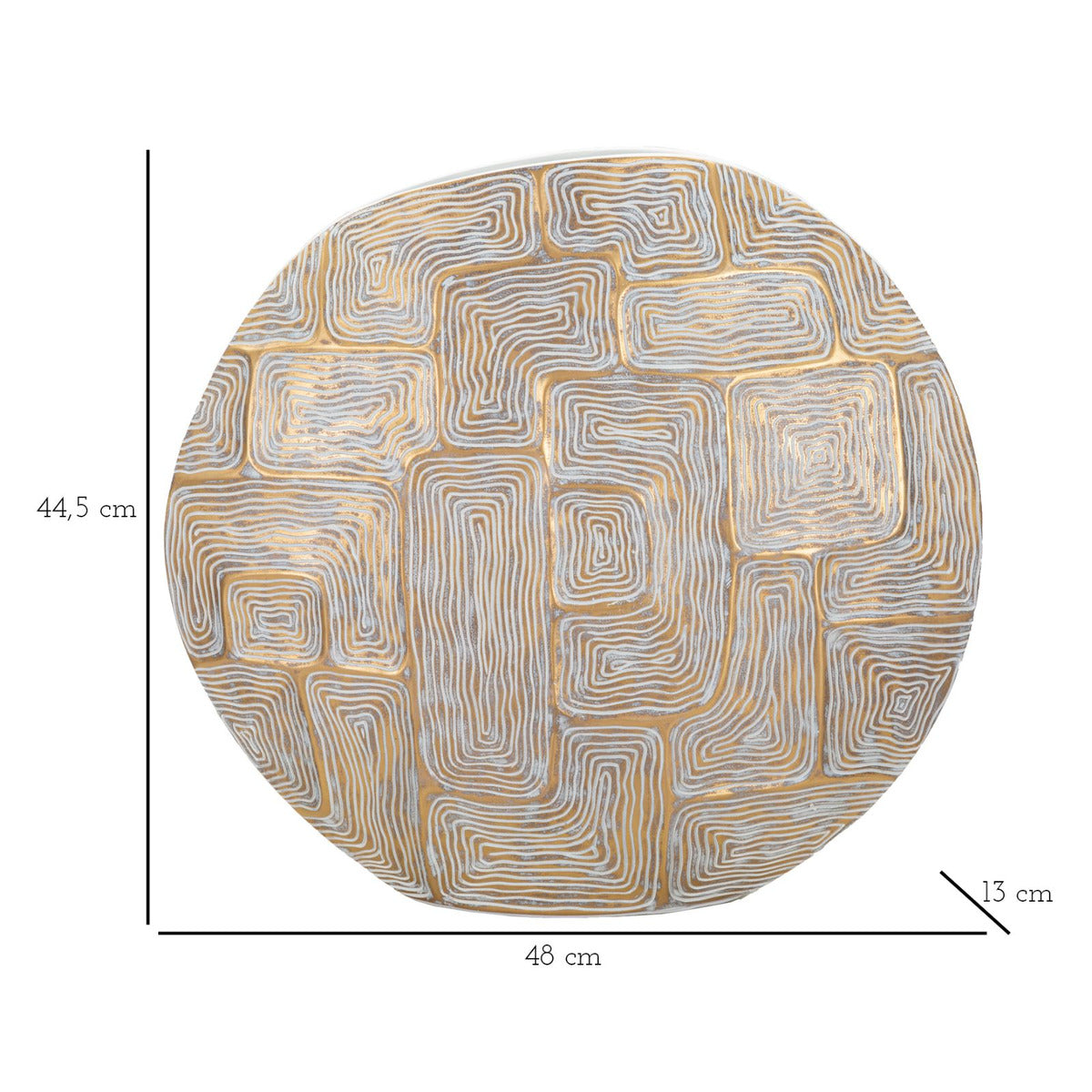 Vaso Decorativo MF662, Oro, Poliresina, 48x13x44,5 cm, Seven Design