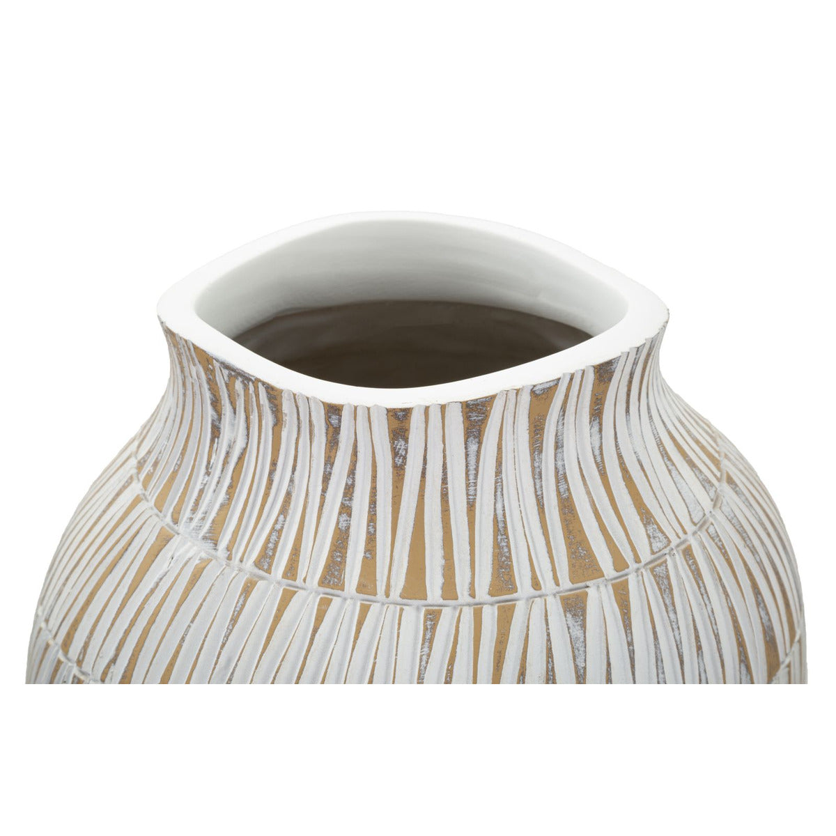 Vaso Decorativo MF666, Bianco, Poliresina, 23x23x50 cm, Seven Design