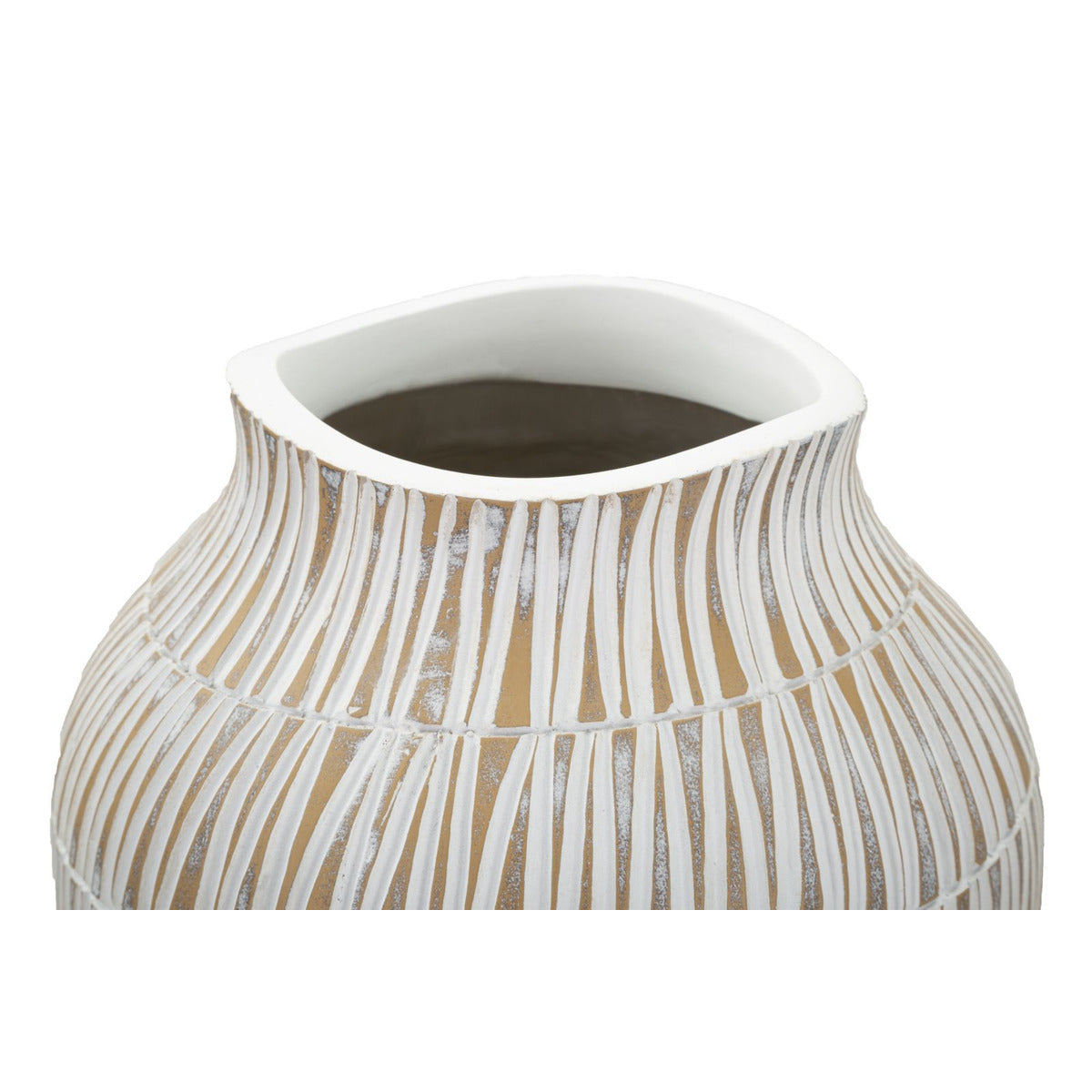 Vaso Decorativo MF676, Bianco, Poliresina, 22x22x44 cm, Seven Design