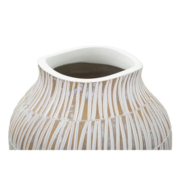 Vaso Decorativo MF676, Bianco, Poliresina, 22x22x44 cm, Seven Design