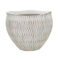 Vaso Decorativo MF669, Bianco, Poliresina, 30,5x30,5x24,5 cm, Seven Design