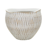Vaso Decorativo MF683, Bianco, Poliresina, 26x26x20,5 cm, Seven Design