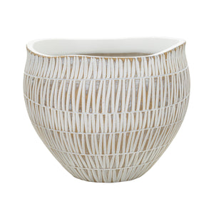 Vaso Decorativo MF683, Bianco, Poliresina, 26x26x20,5 cm, Seven Design