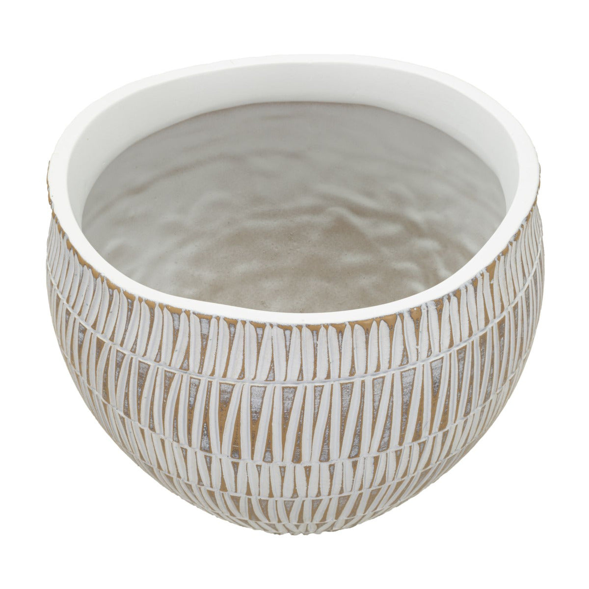 Vaso Decorativo MF683, Bianco, Poliresina, 26x26x20,5 cm, Seven Design