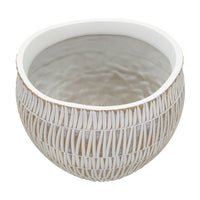Vaso Decorativo MF683, Bianco, Poliresina, 26x26x20,5 cm, Seven Design