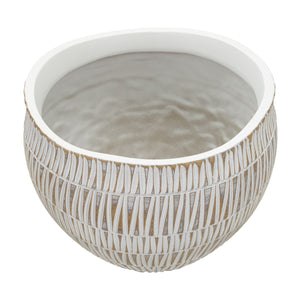 Vaso Decorativo MF683, Bianco, Poliresina, 26x26x20,5 cm, Seven Design