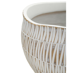Vaso Decorativo MF683, Bianco, Poliresina, 26x26x20,5 cm, Seven Design