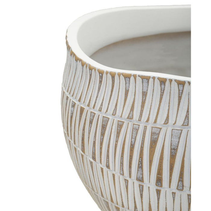 Vaso Decorativo MF683, Bianco, Poliresina, 26x26x20,5 cm, Seven Design