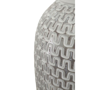 Vaso Decorativo MF675, Bianco, Poliresina, 21x21x43 cm, Seven Design