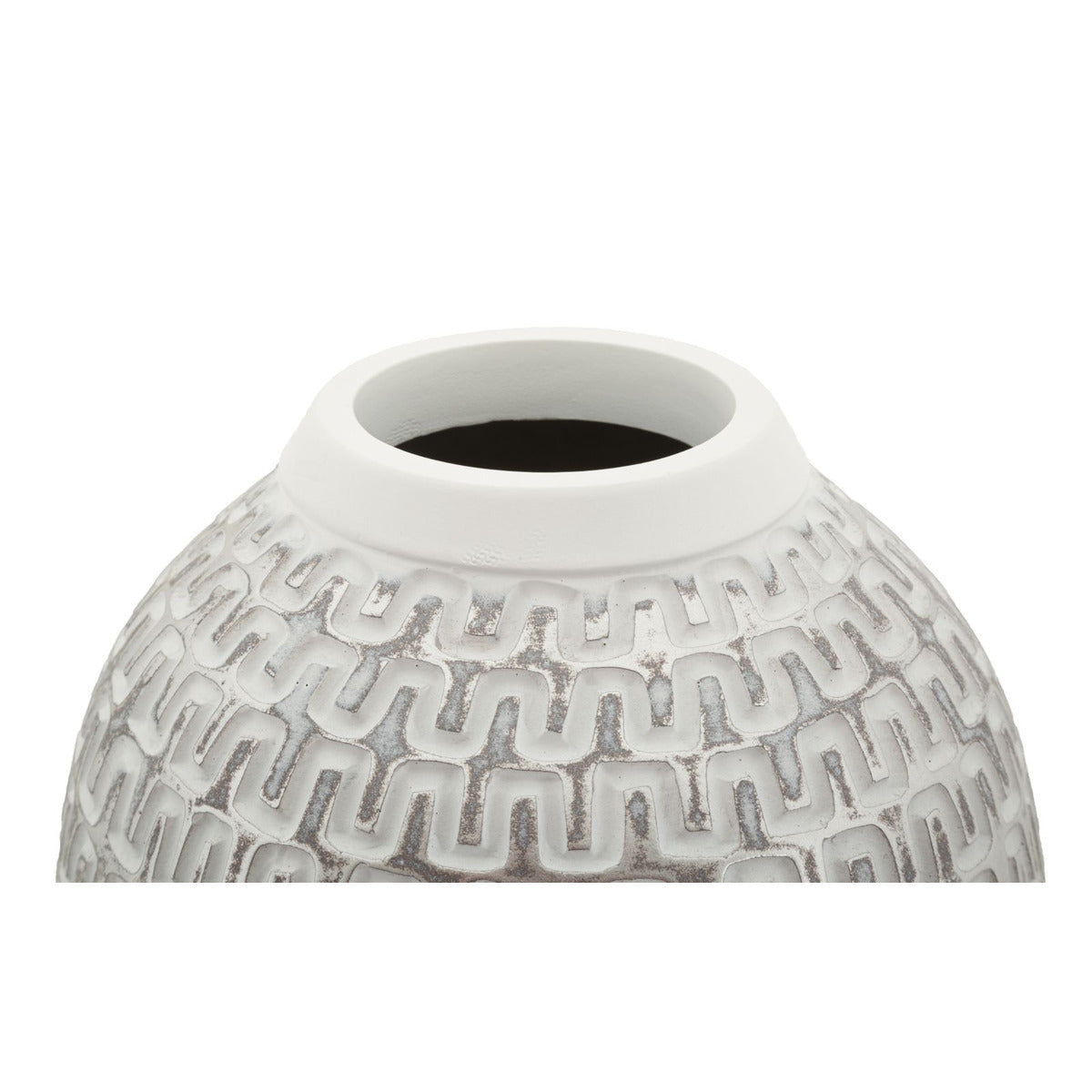Vaso Decorativo MF675, Bianco, Poliresina, 21x21x43 cm, Seven Design