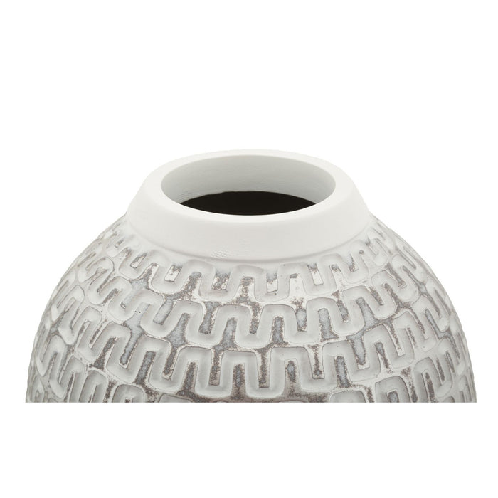 Vaso Decorativo MF675, Bianco, Poliresina, 21x21x43 cm, Seven Design