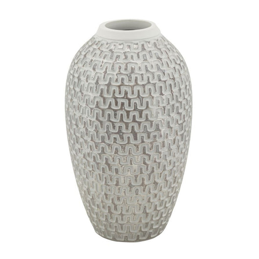Vaso Decorativo MF682, Bianco, Poliresina, 19,5x19,5x34 cm, Seven Design
