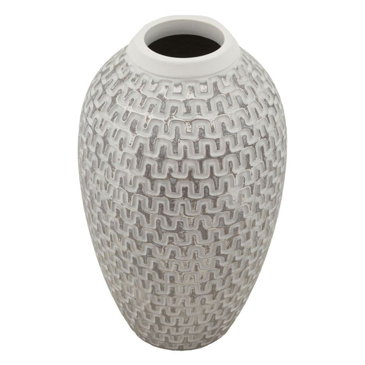 Vaso Decorativo MF682, Bianco, Poliresina, 19,5x19,5x34 cm, Seven Design