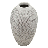 Vaso Decorativo MF682, Bianco, Poliresina, 19,5x19,5x34 cm, Seven Design