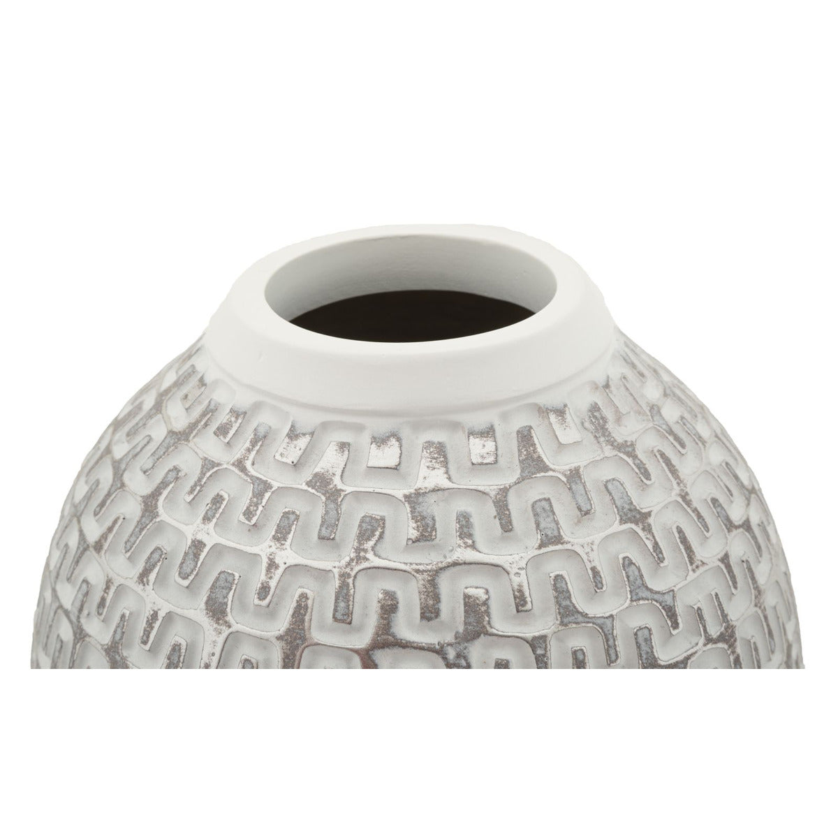 Vaso Decorativo MF682, Bianco, Poliresina, 19,5x19,5x34 cm, Seven Design