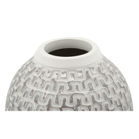 Vaso Decorativo MF682, Bianco, Poliresina, 19,5x19,5x34 cm, Seven Design