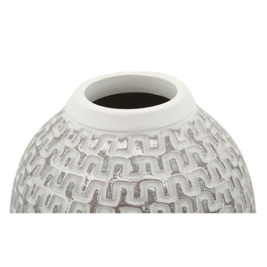 Vaso Decorativo MF682, Bianco, Poliresina, 19,5x19,5x34 cm, Seven Design
