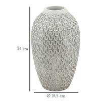 Vaso Decorativo MF682, Bianco, Poliresina, 19,5x19,5x34 cm, Seven Design