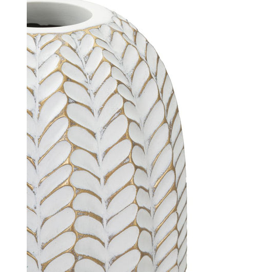 Vaso Decorativo MF673, Bianco, Poliresina, 18,5x18,5x46 cm, Seven Design