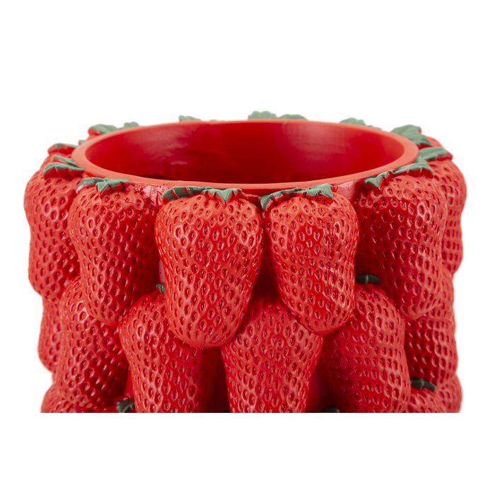 Vaso Decorativo Fragole, Rosso, Poliresina, 20x20x32 cm, Seven Design