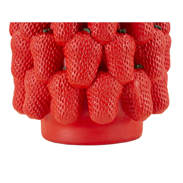 Vaso Decorativo Fragole, Rosso, Poliresina, 20x20x32 cm, Seven Design