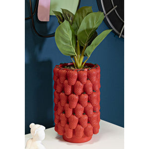 Vaso Decorativo Fragole, Rosso, Poliresina, 20x20x32 cm, Seven Design