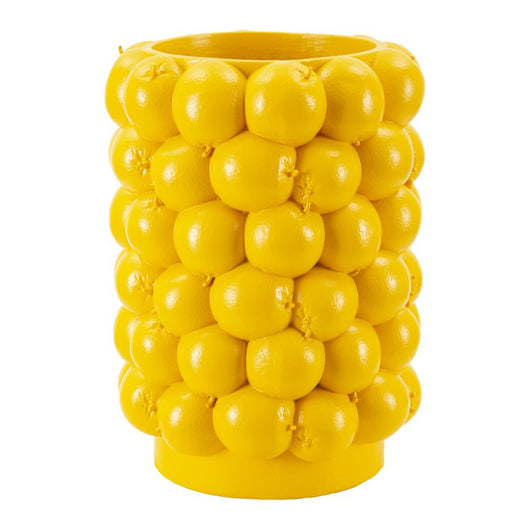 Vaso Decorativo Limoni, Giallo, Poliresina, 21x21x28 cm, Seven Design