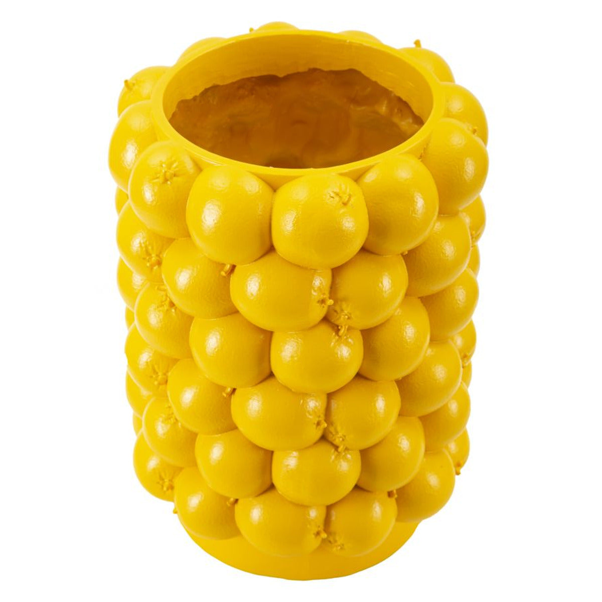 Vaso Decorativo Limoni, Giallo, Poliresina, 21x21x28 cm, Seven Design