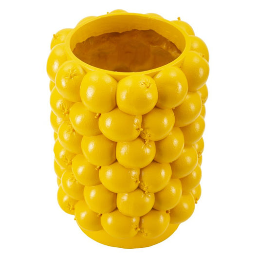 Vaso Decorativo Limoni, Giallo, Poliresina, 21x21x28 cm, Seven Design